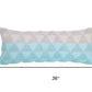 14" X 36" Blue And White Lumbar Geometric Cotton Throw Pillow Cover with Texture
