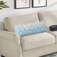 14" X 36" Blue And White Lumbar Geometric Cotton Throw Pillow Cover