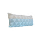 14" X 36" Blue And White Lumbar Geometric Cotton Throw Pillow Cover with Texture