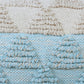 14" X 36" Blue And White Lumbar Geometric Cotton Throw Pillow Cover with Texture