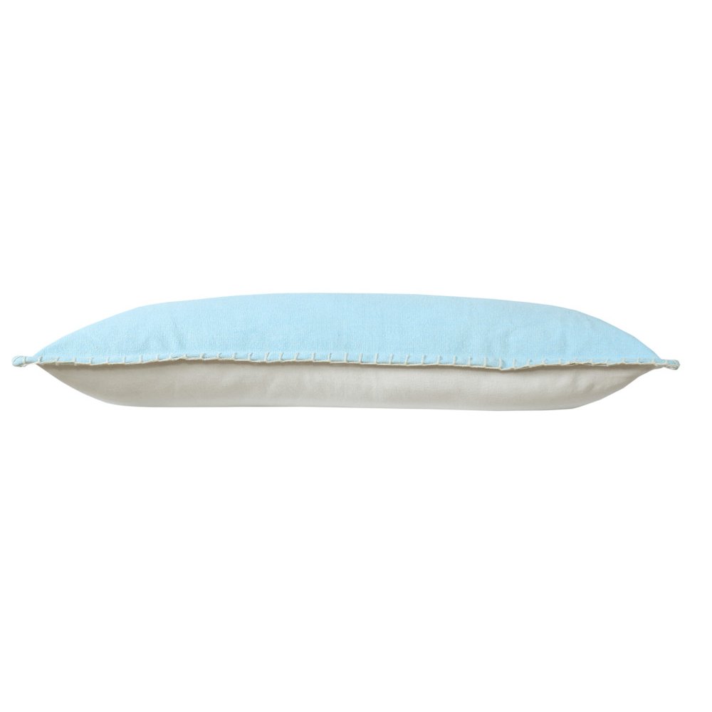 14" X 36" Blue Lumbar Cotton Throw Pillow Cover