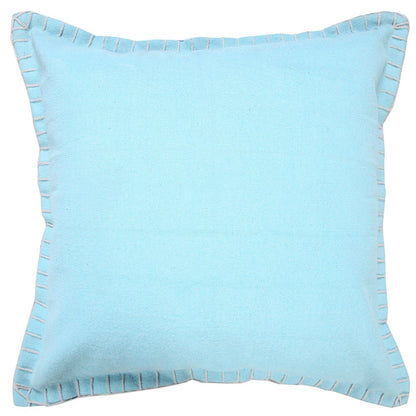 20" Blue Cotton Throw Pillow Cover