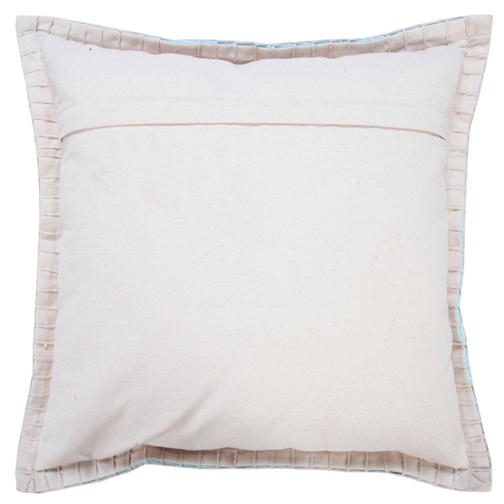 20" Blue Cotton Throw Pillow Cover