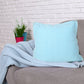 20" Blue Cotton Throw Pillow Cover