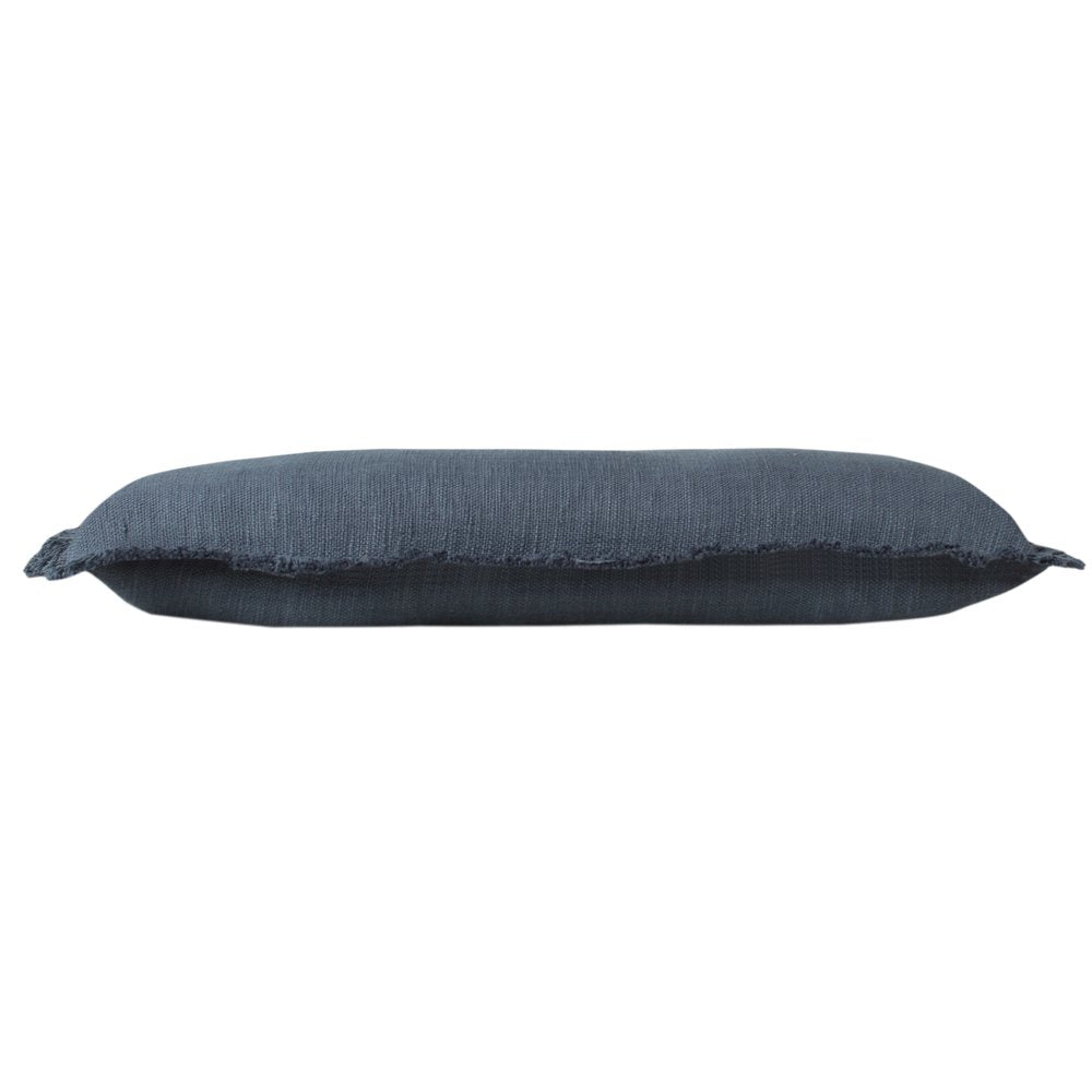 14" X 36" Blue Lumbar Cotton Throw Pillow Cover