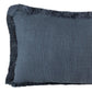 14" X 36" Blue Lumbar Cotton Throw Pillow Cover