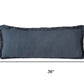 14" X 36" Blue Lumbar Cotton Throw Pillow Cover