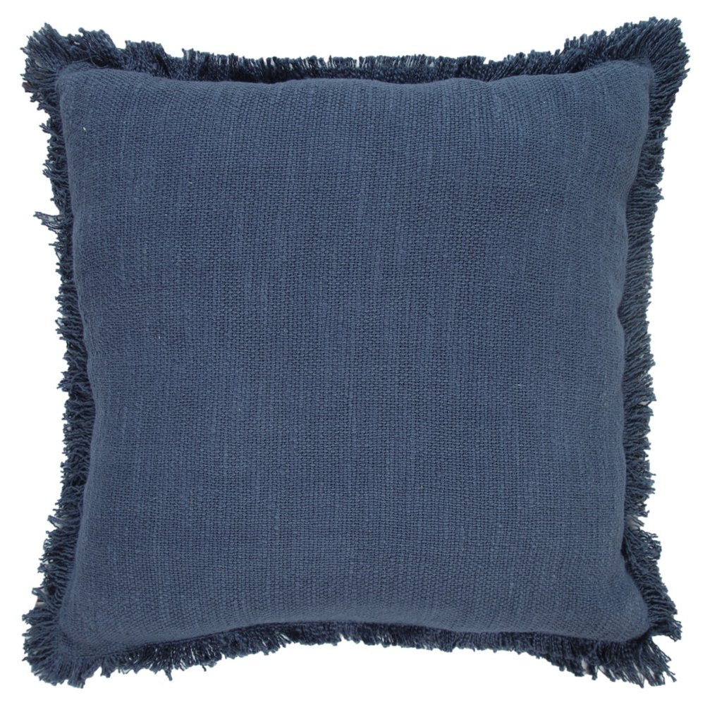 20" Blue Cotton Throw Pillow Cover