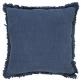 20" Blue Cotton Throw Pillow Cover
