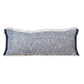 14" X 36" Blue And Beige Lumbar Cotton Throw Pillow Cover
