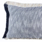 14" X 36" Blue And Beige Lumbar Cotton Throw Pillow Cover