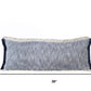 14" X 36" Blue And Beige Lumbar Cotton Throw Pillow Cover