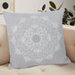 20" Gray And White Medallion Cotton Throw Pillow Cover