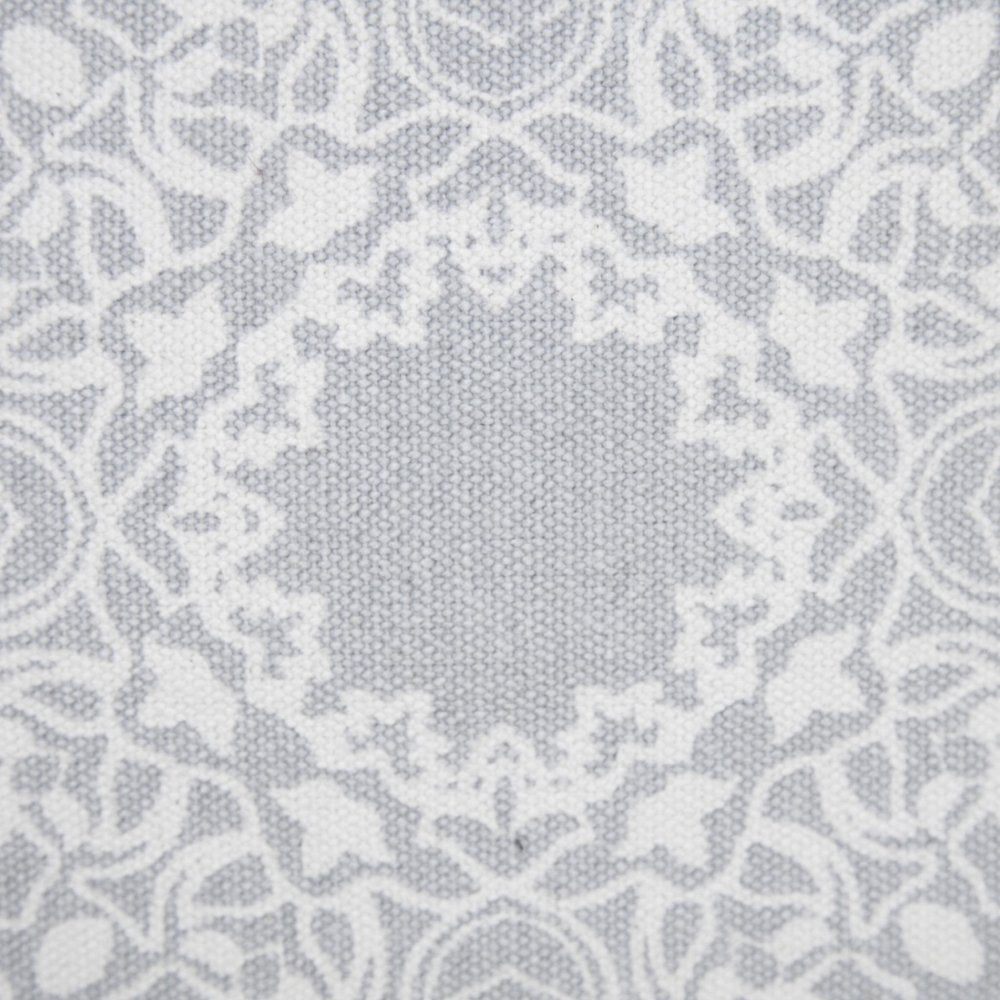 20" Gray And White Medallion Cotton Throw Pillow Cover
