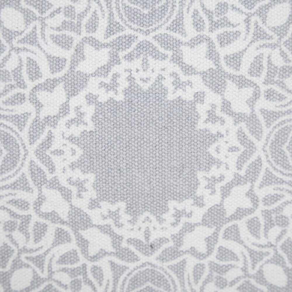 20" Gray And White Medallion Cotton Throw Pillow Cover