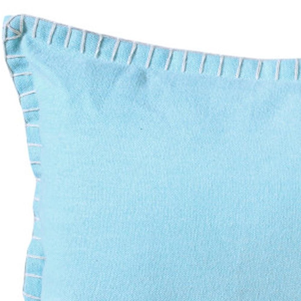 14" X 36" Blue Lumbar Cotton Throw Pillow Cover