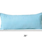 14" X 36" Blue Lumbar Cotton Throw Pillow Cover