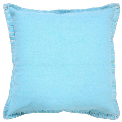 20" Blue Cotton Throw Pillow Cover