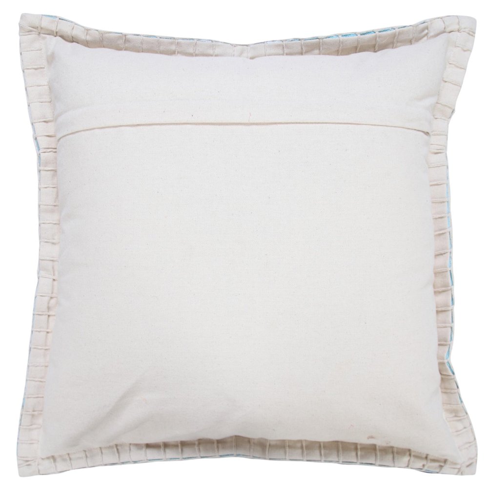 20" Blue Cotton Throw Pillow Cover
