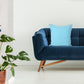 20" Blue Cotton Throw Pillow Cover