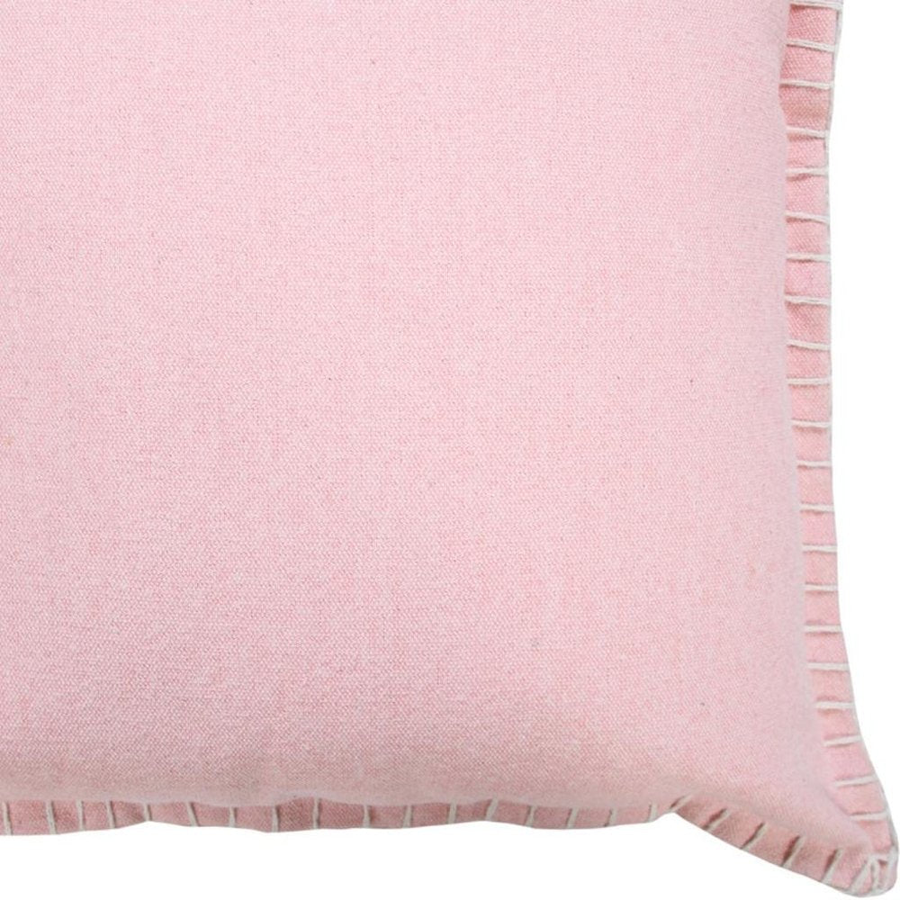 20" Pink Cotton Throw Pillow Cover