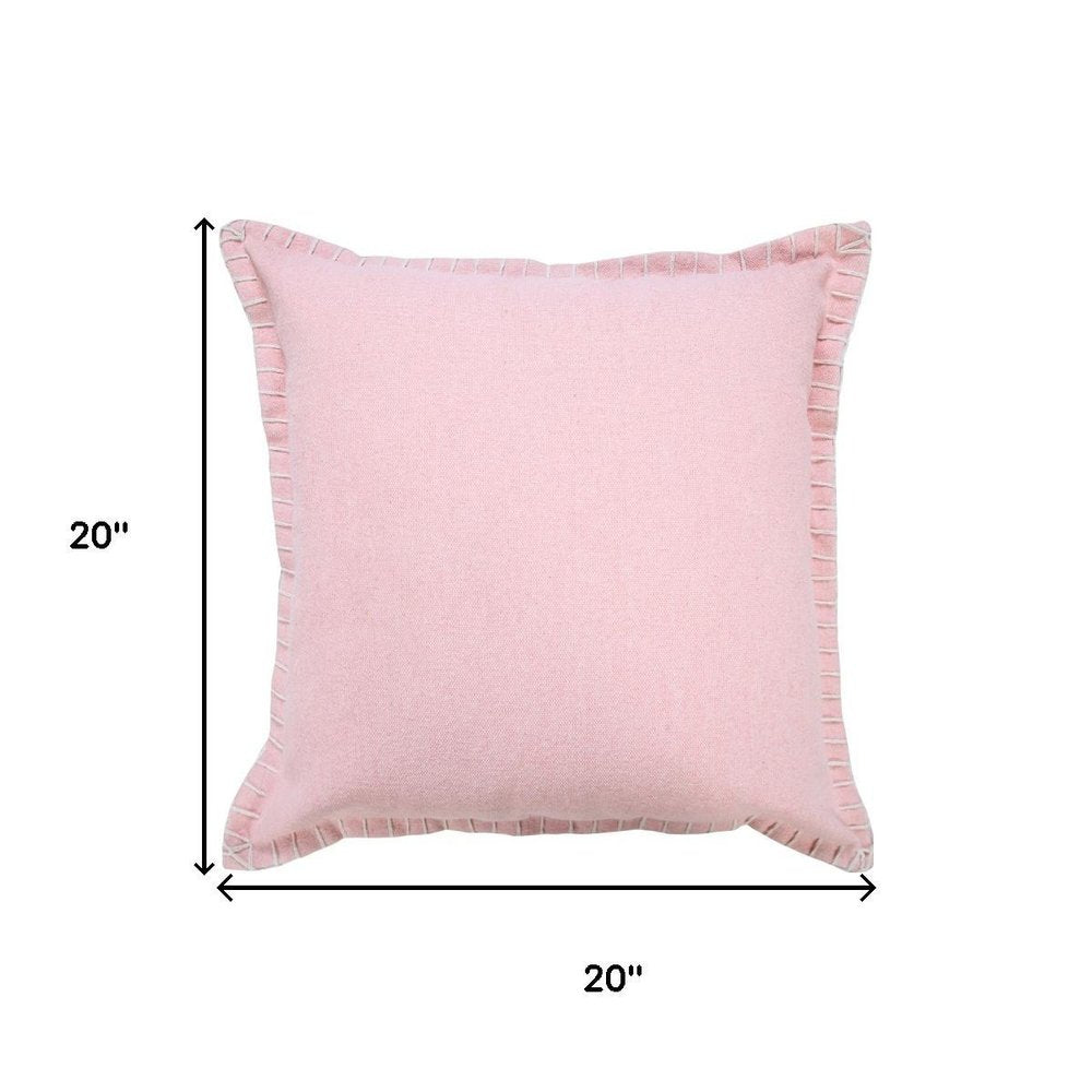 20" Pink Cotton Throw Pillow Cover