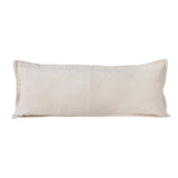 14" X 36" Beige Lumbar Cotton Throw Pillow Cover