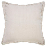 20" Beige Cotton Throw Pillow Cover