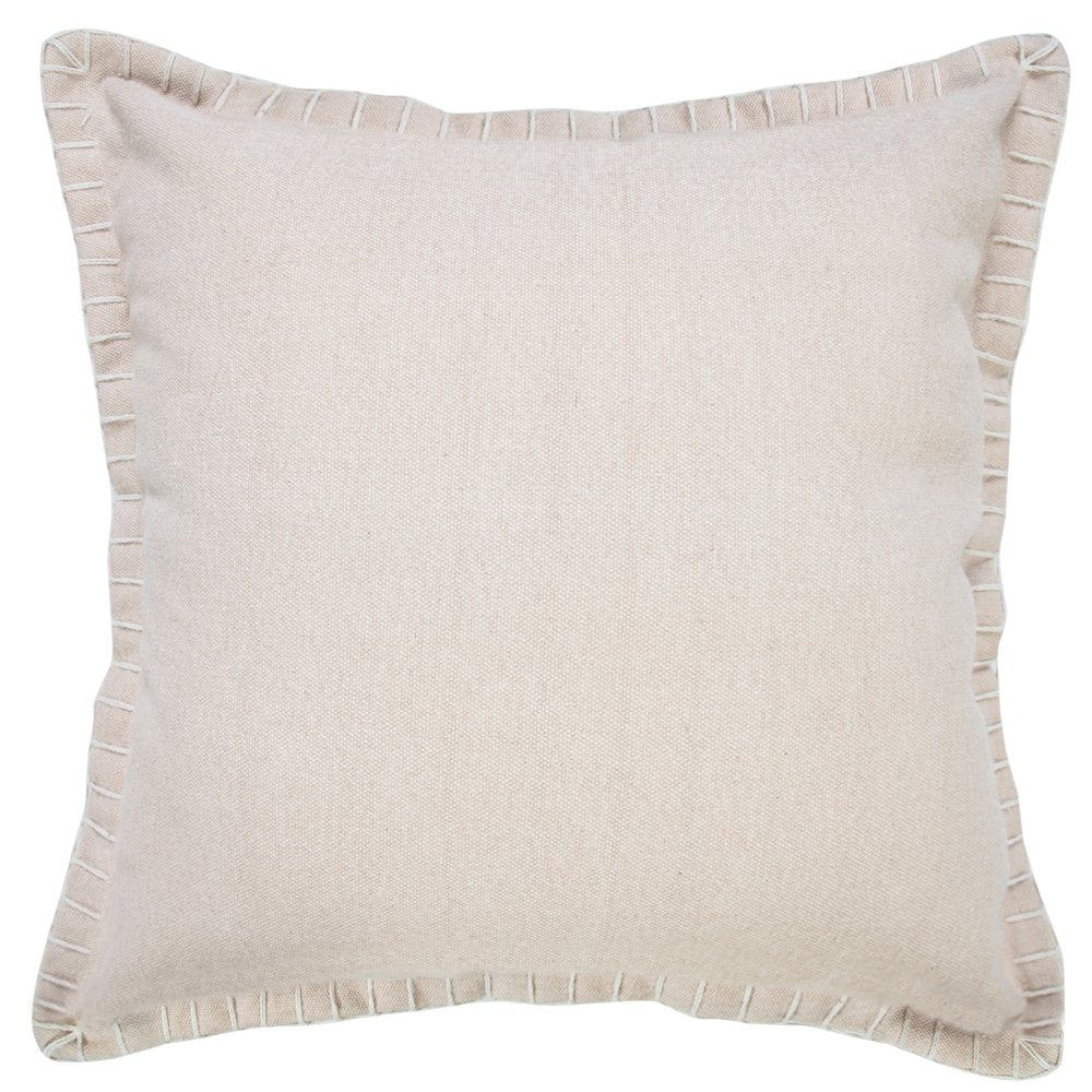 20" Beige Cotton Throw Pillow Cover