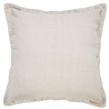 20" Beige Cotton Throw Pillow Cover