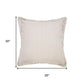 20" Beige Cotton Throw Pillow Cover