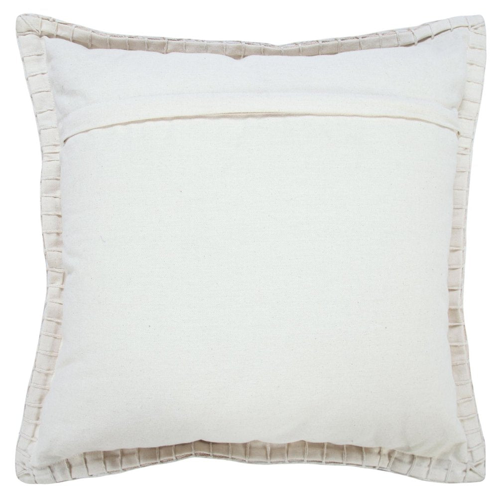 20" Beige Cotton Throw Pillow Cover