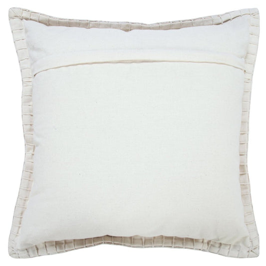 20" Beige Cotton Throw Pillow Cover