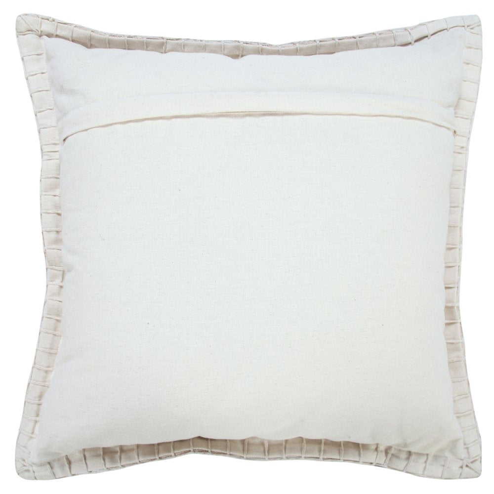 20" Beige Cotton Throw Pillow Cover