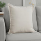 20" Beige Cotton Throw Pillow Cover