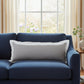 14" X 36" Gray And White Lumbar Color Block Cotton Throw Pillow Cover