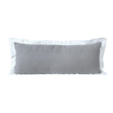 14" X 36" Gray And White Lumbar Color Block Cotton Throw Pillow Cover