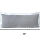 14" X 36" Gray And White Lumbar Color Block Cotton Throw Pillow Cover