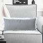 14" X 36" Gray And White Lumbar Color Block Cotton Throw Pillow Cover