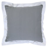 20" Gray And White Color Block Cotton Throw Pillow Cover