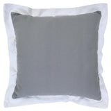 20" Gray And White Color Block Cotton Throw Pillow Cover