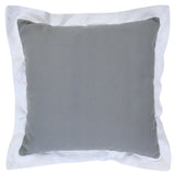20" Gray And White Color Block Cotton Throw Pillow Cover