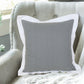 20" Gray And White Color Block Cotton Throw Pillow Cover