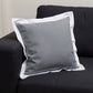 20" Gray And White Color Block Cotton Throw Pillow Cover