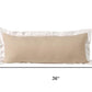 14" X 36" Beige And White Lumbar Color Block Cotton Throw Pillow Cover
