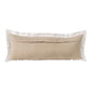 14" X 36" Beige And White Lumbar Color Block Cotton Throw Pillow Cover