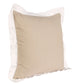20" Beige And White Color Block Cotton Throw Pillow Cover