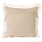 20" Beige And White Color Block Cotton Throw Pillow Cover