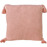 20" Pink Cotton Throw Pillow Cover
