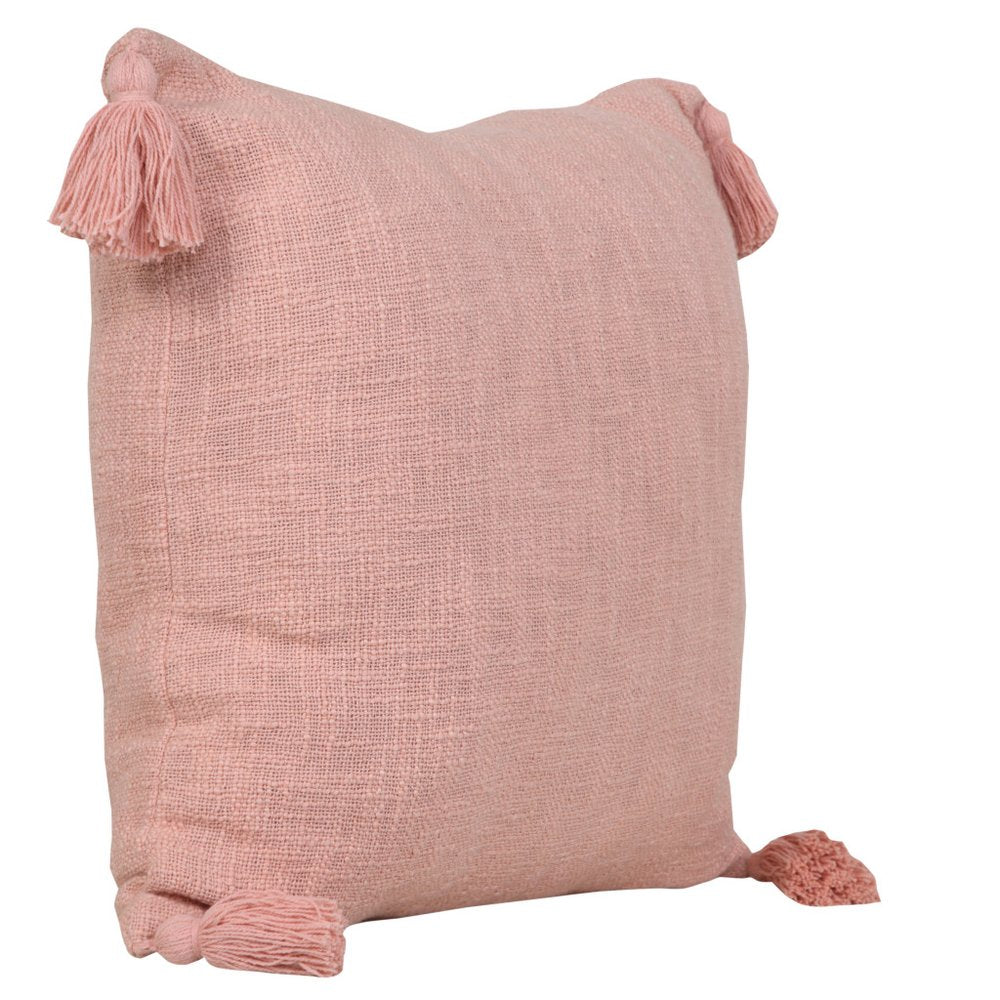 20" Pink Cotton Throw Pillow Cover